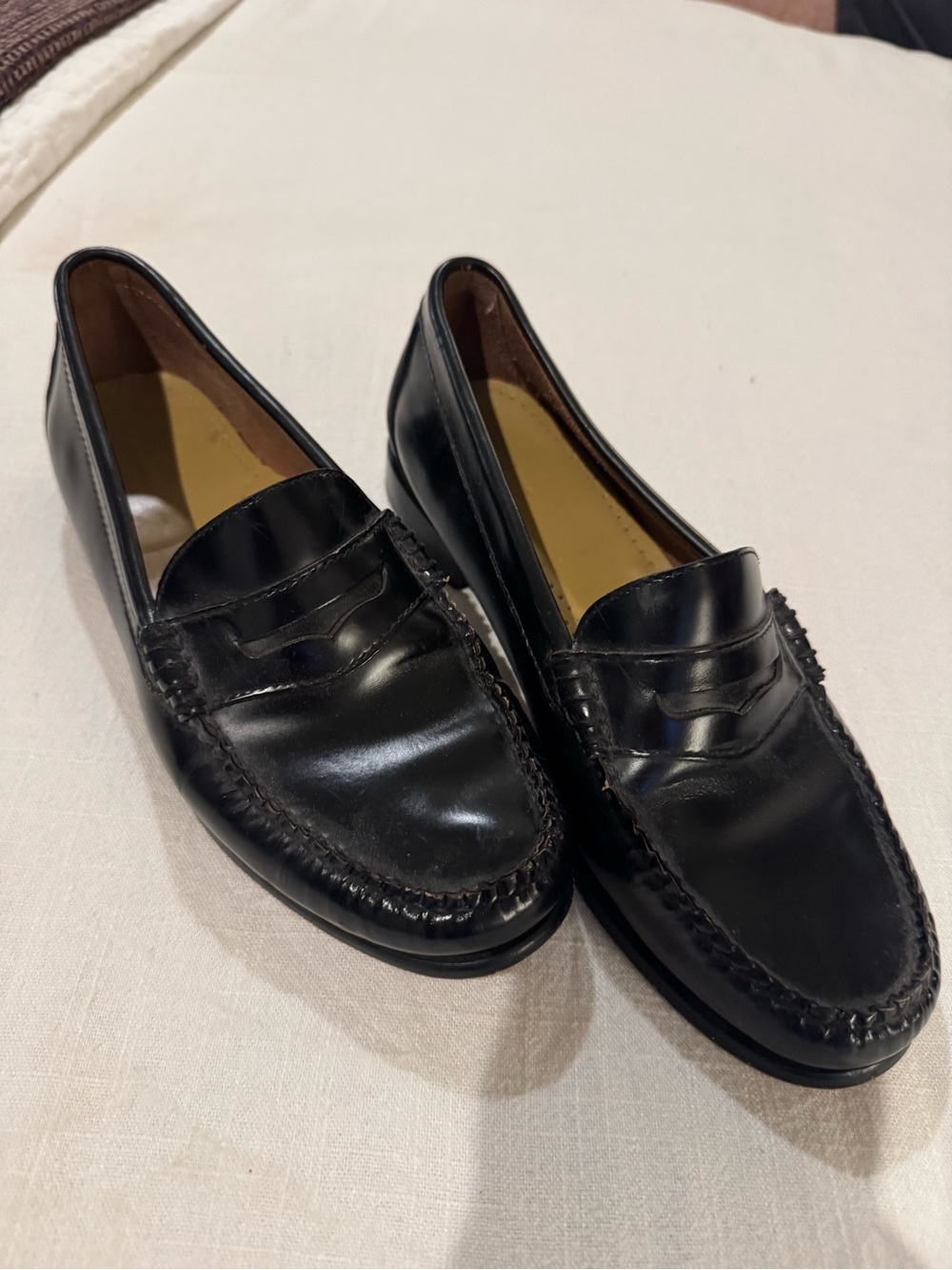 Bass Black Leather Women's Penny Loafers